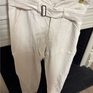 Banana Republic Cream Belted Chinos